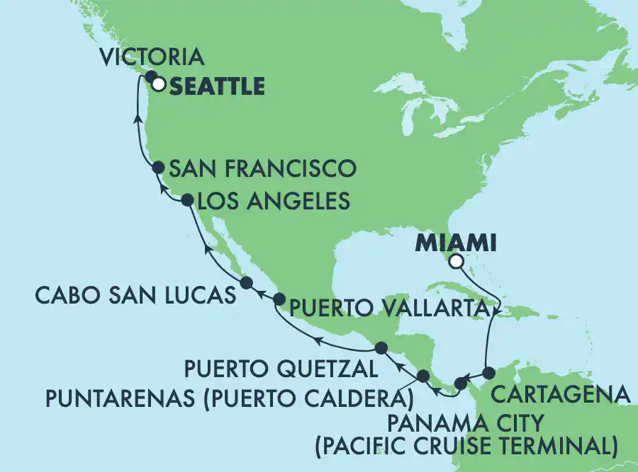 Miami to Seattle itinerary